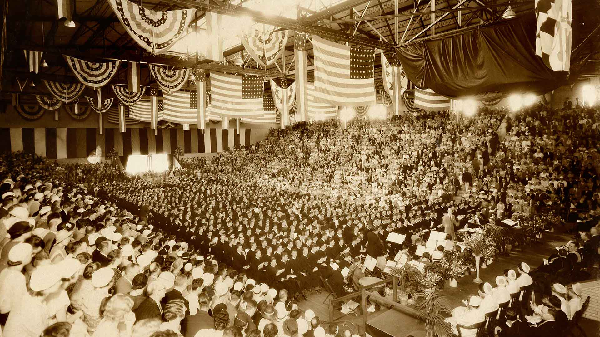 Commencement in Ritchie Coliseum in 1933