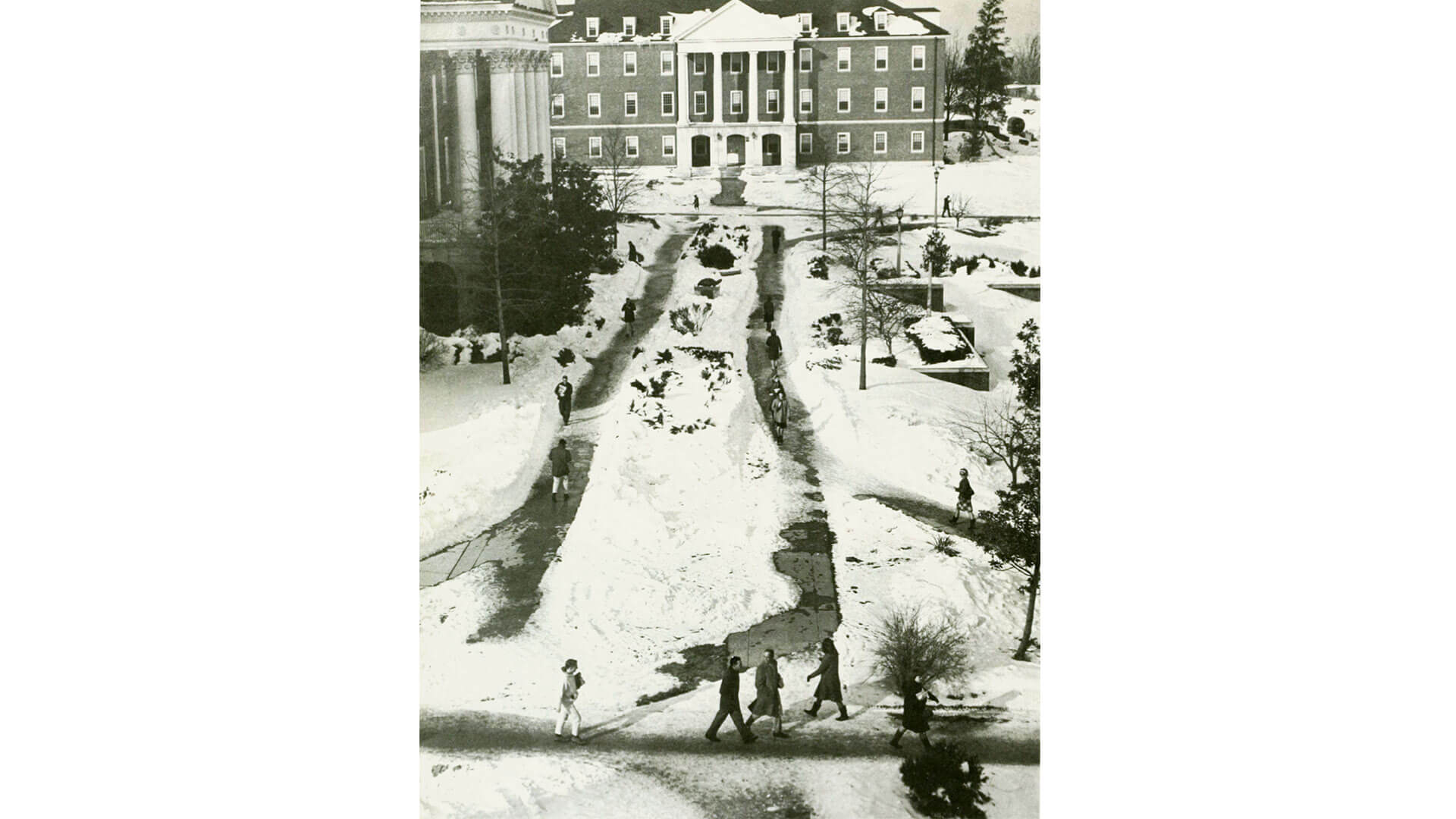 Snowy UMD campus photo from 1966