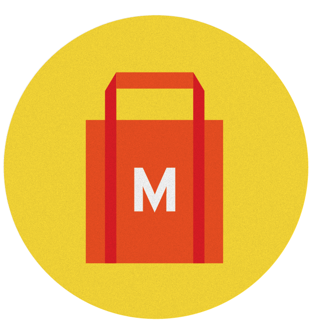 Illustration of an M tote bag