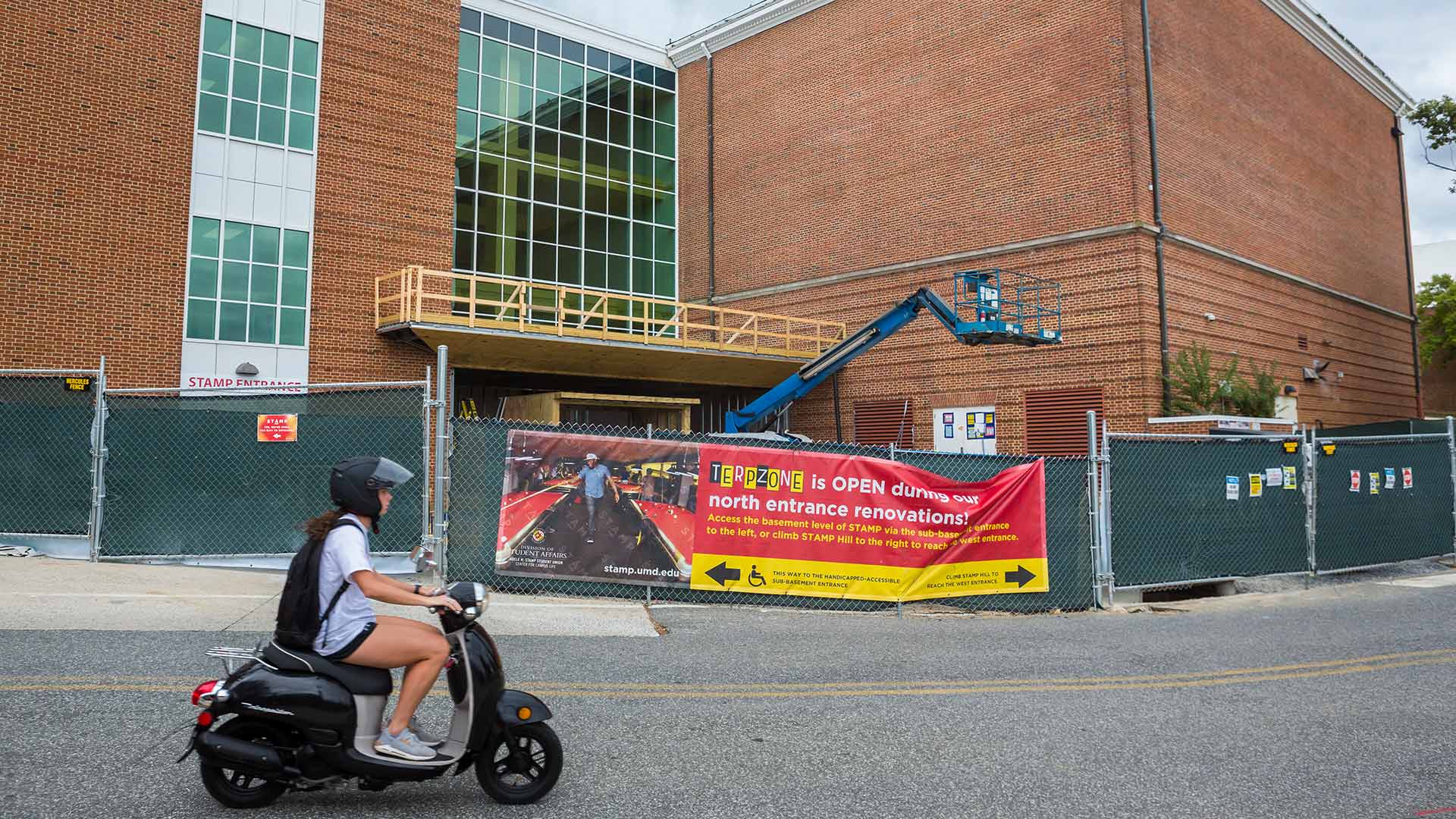 Construction at the Stamp Student Union at UMD
