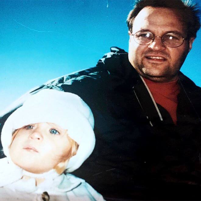 Nikki Sliwak ’20 as a baby with her dad