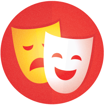Tragedy and comedy theater masks