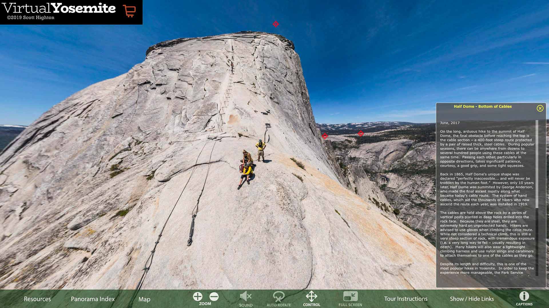 Screengrab from Virtual Yosemite website
