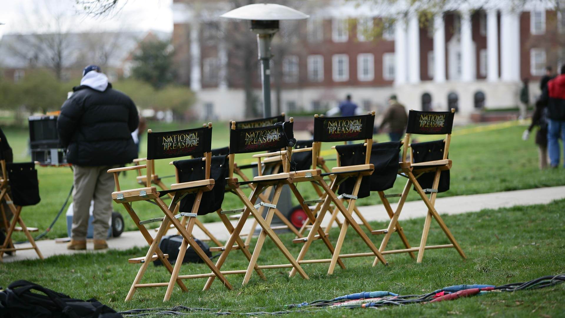 Chairs on UMD campus during "National Treasure II" filming