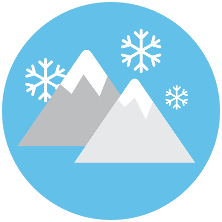 Snowy mountains illustration