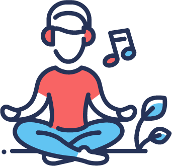 Illustration of person listening to music