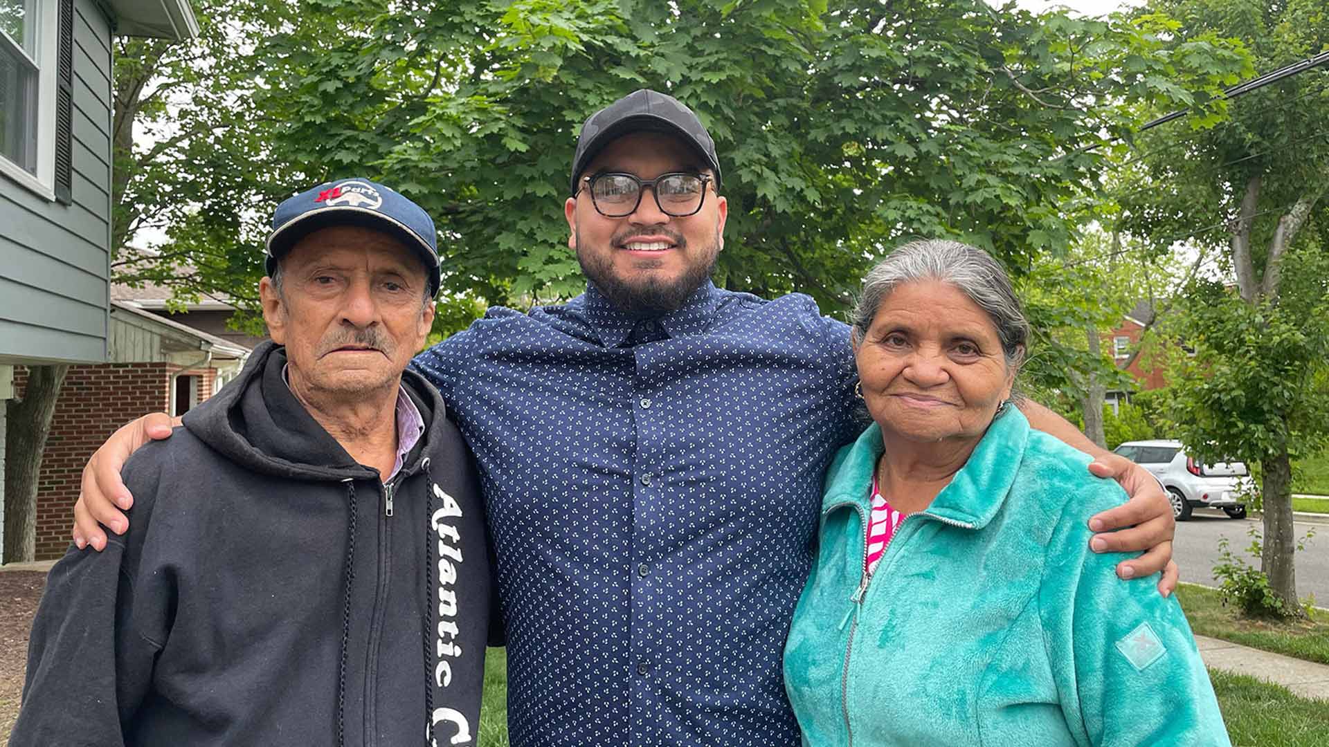Christian Romero with his grandparents
