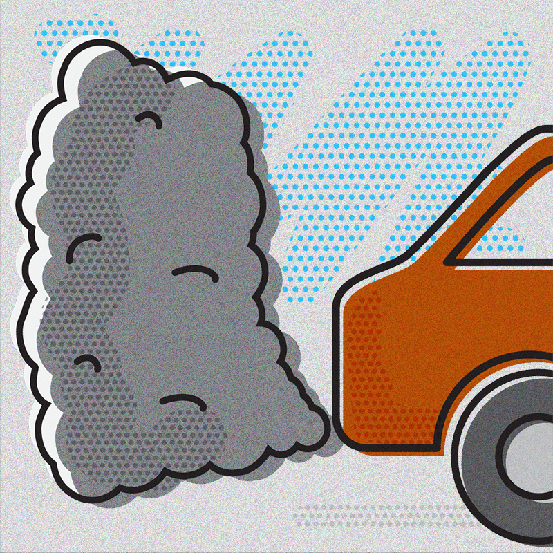 Illustration of car exhaust