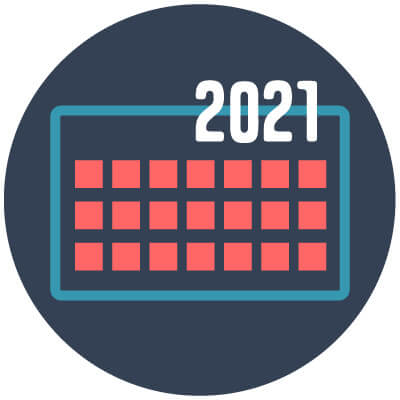 Illustration of 2021 calendar