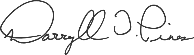 Darryll J. Pines signature